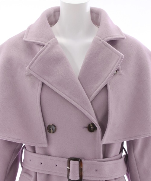 clear（クリア）の「2wayケープ付きロングコート（チェスターコート・レディース・ライトベージュ/ピンク系その他/ピンク・F）」の9枚目の写真