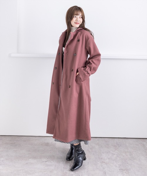 clear（クリア）の「2wayケープ付きロングコート（チェスターコート・レディース・ライトベージュ/ピンク系その他/ピンク・F）」の16枚目の写真