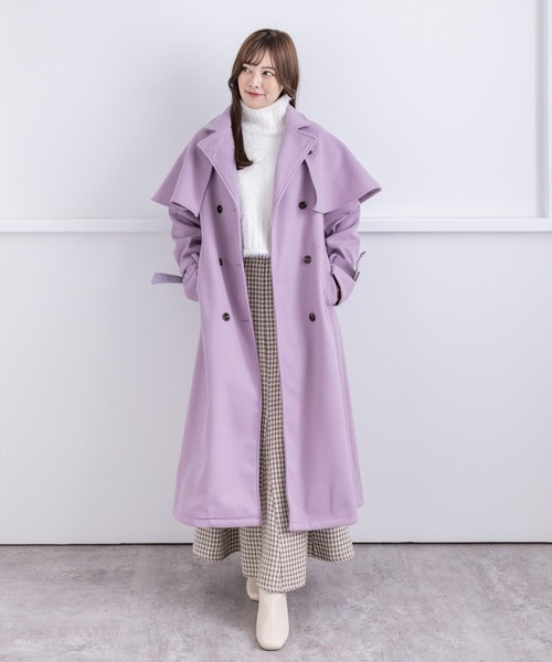 clear（クリア）の「2wayケープ付きロングコート（チェスターコート・レディース・ライトベージュ/ピンク系その他/ピンク・F）」の19枚目の写真