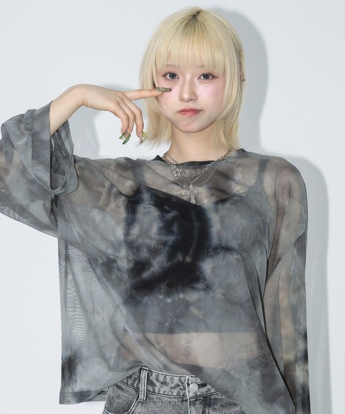 17HR（セブンティーンアワーズ）の「タイダイシアートップス（Tシャツ/カットソー・レディース・ブルー/グレー・FREE）」の15枚目の写真