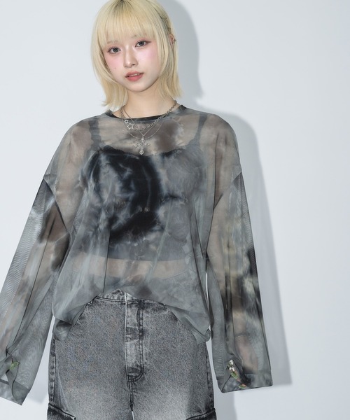 17HR（セブンティーンアワーズ）の「タイダイシアートップス（Tシャツ/カットソー・レディース・ブルー/グレー・FREE）」の17枚目の写真