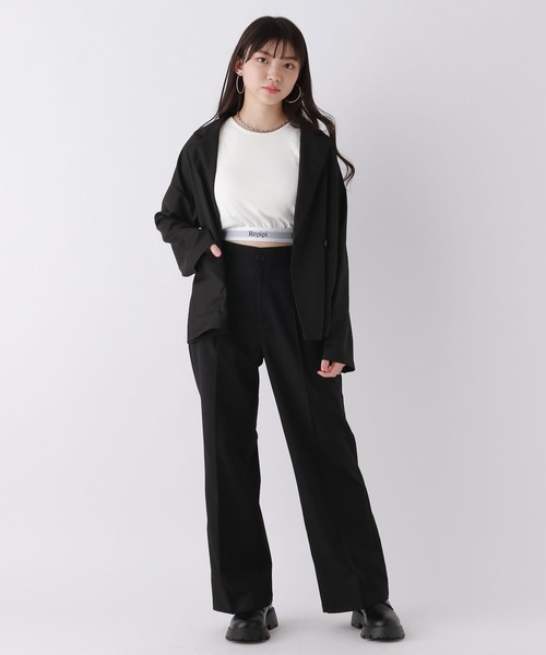 repipi armario（レピピ アルマリオ）の「ピンタックトラウザー（スラックス・キッズ・ブラック/グレー・SMALL/MEDIUM/LARGE）」の3枚目の写真