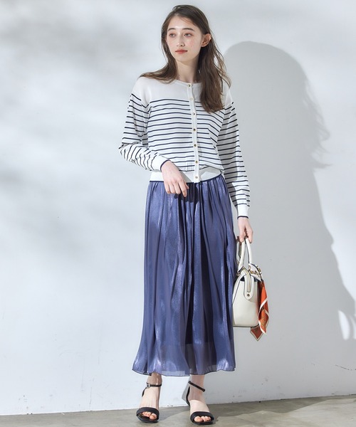 12Twelve Agenda（トゥエルブ　アジェンダ）の「クルーネック金釦ニットカーディガン（カーディガン/ボレロ・レディース・ネイビー/オフホワイト/イエロー/ラベンダー/ホワイト系その他・M）」の12枚目の写真