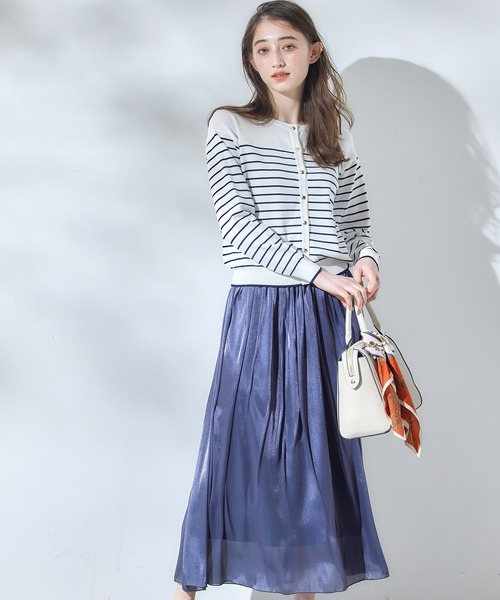 12Twelve Agenda（トゥエルブ　アジェンダ）の「クルーネック金釦ニットカーディガン（カーディガン/ボレロ・レディース・ネイビー/オフホワイト/イエロー/ラベンダー/ホワイト系その他・M）」の14枚目の写真