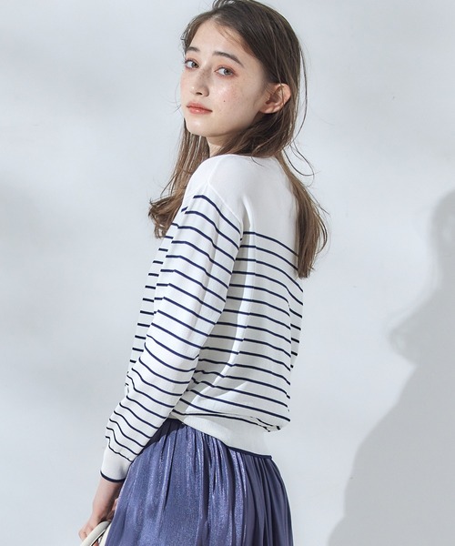 12Twelve Agenda（トゥエルブ　アジェンダ）の「クルーネック金釦ニットカーディガン（カーディガン/ボレロ・レディース・ネイビー/オフホワイト/イエロー/ラベンダー/ホワイト系その他・M）」の16枚目の写真