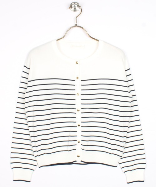 12Twelve Agenda（トゥエルブ　アジェンダ）の「クルーネック金釦ニットカーディガン（カーディガン/ボレロ・レディース・ネイビー/オフホワイト/イエロー/ラベンダー/ホワイト系その他・M）」の9枚目の写真
