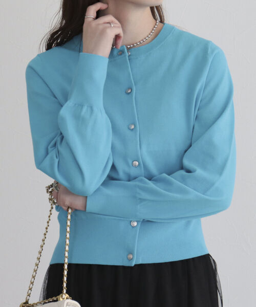 fredy emue（フレディエミュ）の「コットン100ベーシックカーディガン（カーディガン/ボレロ・レディース・オフホワイト/ライトグリーン/ライトブルー/ブラック・38）」の22枚目の写真