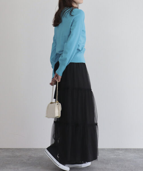 fredy emue（フレディエミュ）の「コットン100ベーシックカーディガン（カーディガン/ボレロ・レディース・オフホワイト/ライトグリーン/ライトブルー/ブラック・38）」の10枚目の写真