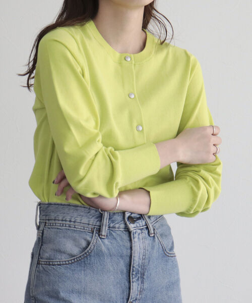 fredy emue（フレディエミュ）の「コットン100ベーシックカーディガン（カーディガン/ボレロ・レディース・オフホワイト/ライトグリーン/ライトブルー/ブラック・38）」の19枚目の写真
