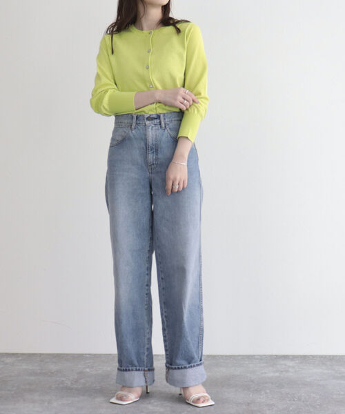 fredy emue（フレディエミュ）の「コットン100ベーシックカーディガン（カーディガン/ボレロ・レディース・オフホワイト/ライトグリーン/ライトブルー/ブラック・38）」の11枚目の写真