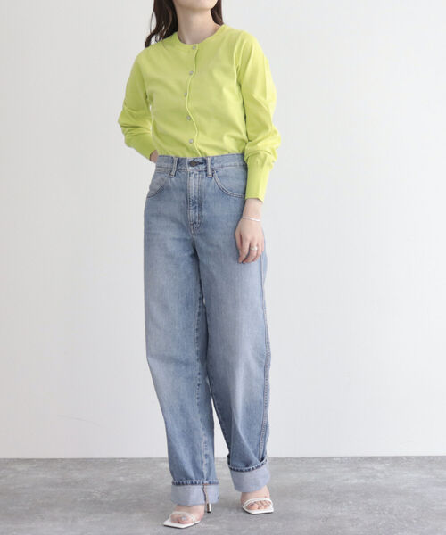 fredy emue（フレディエミュ）の「コットン100ベーシックカーディガン（カーディガン/ボレロ・レディース・オフホワイト/ライトグリーン/ライトブルー/ブラック・38）」の7枚目の写真