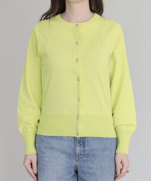 fredy emue（フレディエミュ）の「コットン100ベーシックカーディガン（カーディガン/ボレロ・レディース・オフホワイト/ライトグリーン/ライトブルー/ブラック・38）」の8枚目の写真