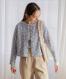 flower | ブルーミングチェックトップ(カーディガン/ボレロ)