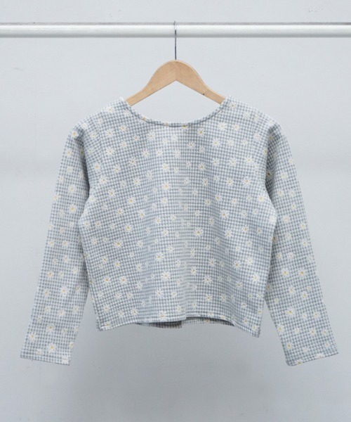 flower（フラワー）の「ブルーミングチェックトップ（カーディガン/ボレロ・レディース・ブルー/グレー・FREE）」の4枚目の写真