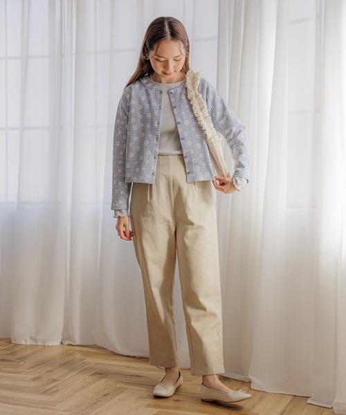 flower（フラワー）の「ブルーミングチェックトップ（カーディガン/ボレロ・レディース・ブルー/グレー・FREE）」の22枚目の写真