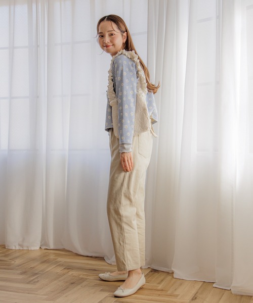 flower（フラワー）の「ブルーミングチェックトップ（カーディガン/ボレロ・レディース・ブルー/グレー・FREE）」の21枚目の写真