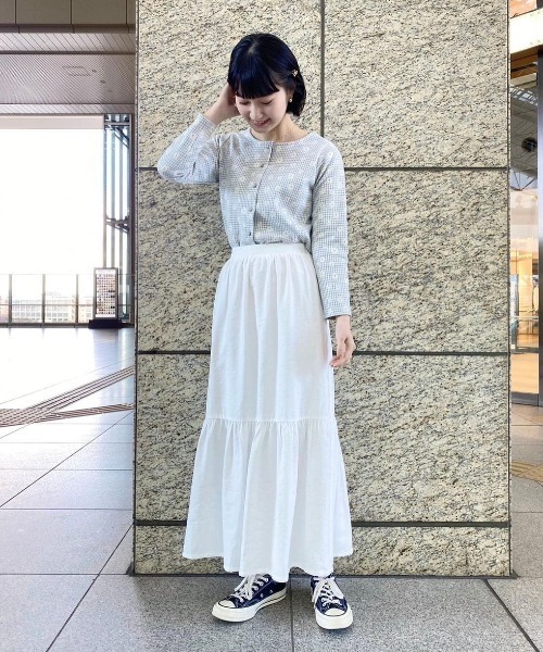 flower（フラワー）の「ブルーミングチェックトップ（カーディガン/ボレロ・レディース・ブルー/グレー・FREE）」の16枚目の写真