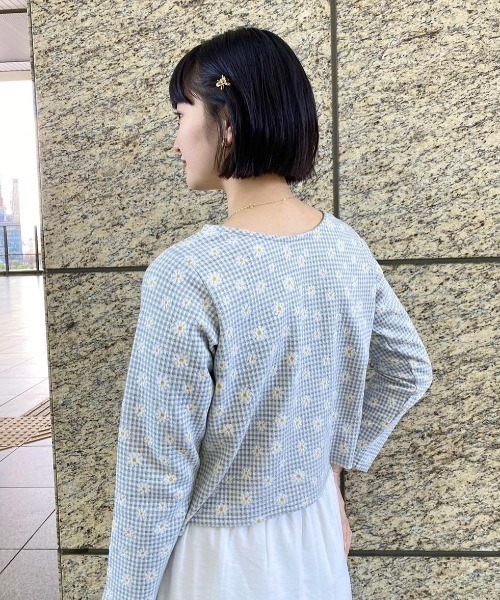 flower（フラワー）の「ブルーミングチェックトップ（カーディガン/ボレロ・レディース・ブルー/グレー・FREE）」の18枚目の写真