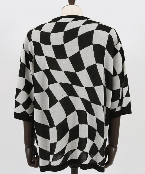 ADAM PATEK(アダムパテック)の「ADAMPATEK / skewed check pattern short sleeve knit/ルーズシルエット半袖ニットTシャツ”歪みチェッカー”(ニット/セーター・メンズ・イエロー/ブラック・1/2/3)」の17枚目の写真