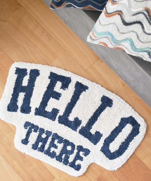 niko and...（ニコアンド）の「オリジナルHELLOコーナーマット（ラグ/マット・メンズ・ベージュ/カーキ/サックスブルー/ネイビー/オレンジ・0）」の4枚目の写真