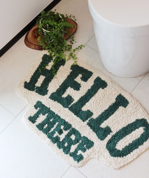 niko and...（ニコアンド）の「オリジナルHELLOコーナーマット（ラグ/マット・メンズ・ベージュ/カーキ/サックスブルー/ネイビー/オレンジ・0）」の3枚目の写真