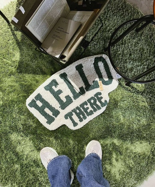 niko and...（ニコアンド）の「オリジナルHELLOコーナーマット（ラグ/マット・メンズ・ベージュ/カーキ/サックスブルー/ネイビー/オレンジ・0）」の6枚目の写真