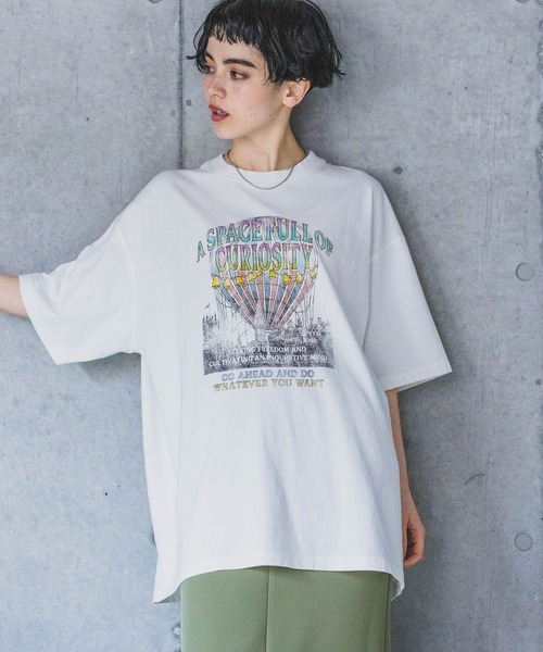 PAGEBOY(ページボーイ)の「ロックバルーンプリントT(Tシャツ/カットソー・レディース・チャコールグレー/オフホワイト/ミント/モカ・FREE)」の5枚目の写真