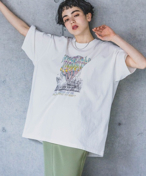 PAGEBOY(ページボーイ)の「ロックバルーンプリントT(Tシャツ/カットソー・レディース・チャコールグレー/オフホワイト/ミント/モカ・FREE)」の6枚目の写真
