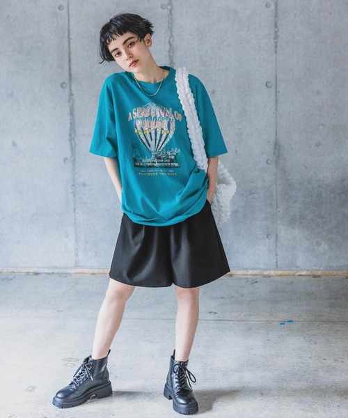 PAGEBOY(ページボーイ)の「ロックバルーンプリントT(Tシャツ/カットソー・レディース・チャコールグレー/オフホワイト/ミント/モカ・FREE)」の19枚目の写真