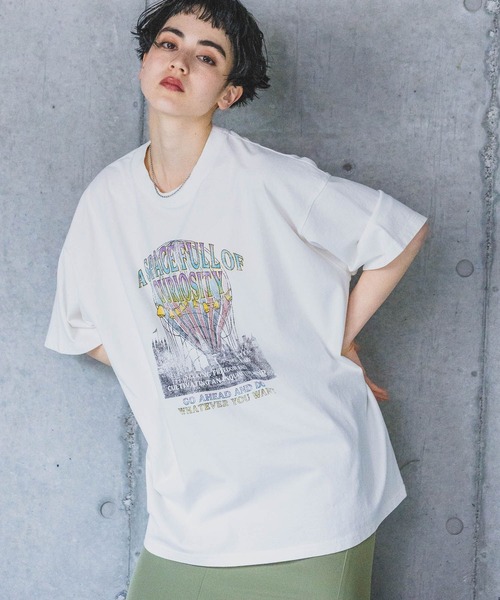 PAGEBOY(ページボーイ)の「ロックバルーンプリントT(Tシャツ/カットソー・レディース・チャコールグレー/オフホワイト/ミント/モカ・FREE)」の7枚目の写真