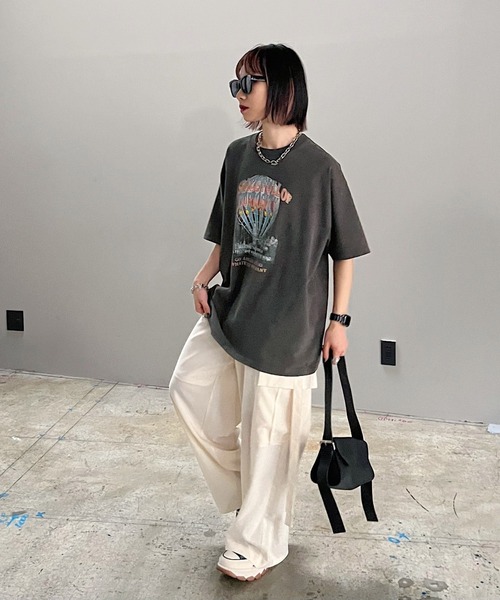 PAGEBOY(ページボーイ)の「ロックバルーンプリントT(Tシャツ/カットソー・レディース・チャコールグレー/オフホワイト/ミント/モカ・FREE)」の14枚目の写真