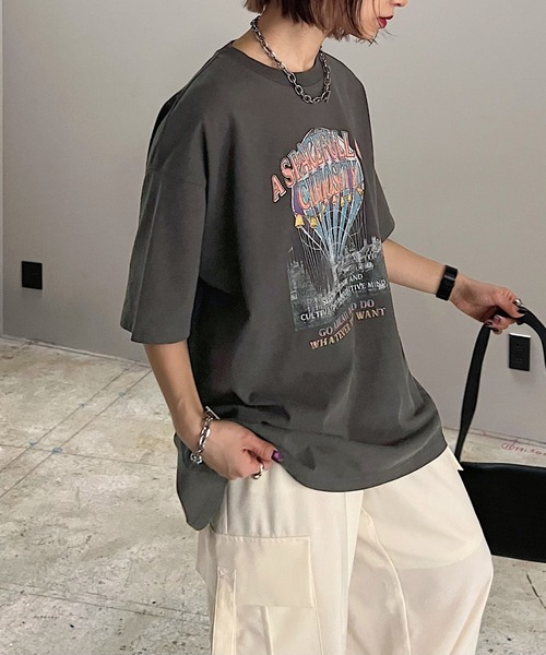 PAGEBOY(ページボーイ)の「ロックバルーンプリントT(Tシャツ/カットソー・レディース・チャコールグレー/オフホワイト/ミント/モカ・FREE)」の10枚目の写真