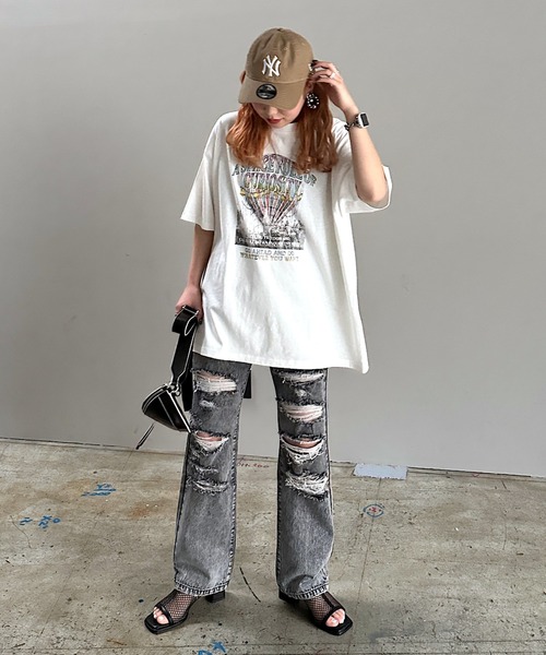 PAGEBOY(ページボーイ)の「ロックバルーンプリントT(Tシャツ/カットソー・レディース・チャコールグレー/オフホワイト/ミント/モカ・FREE)」の21枚目の写真