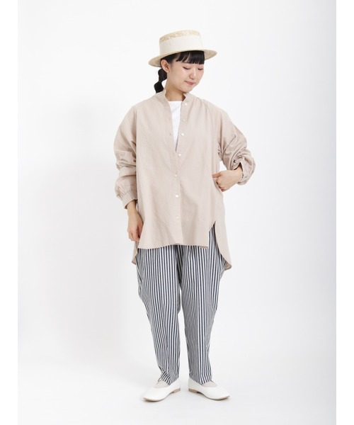 Samansa Mos2（サマンサ モスモス）の「ストライプテーパードパンツ（その他パンツ・レディース・ネイビー/ブラウン/チャコール・ﾌﾘ-）」の6枚目の写真