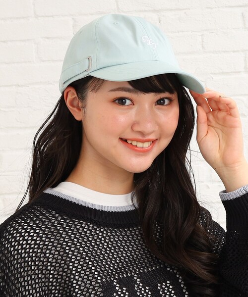 PINK-latte（ピンクラテ）の「ハートバックルキャップ（キャップ・キッズ・黄緑系/ブラック/サックスブルー・00）」の3枚目の写真