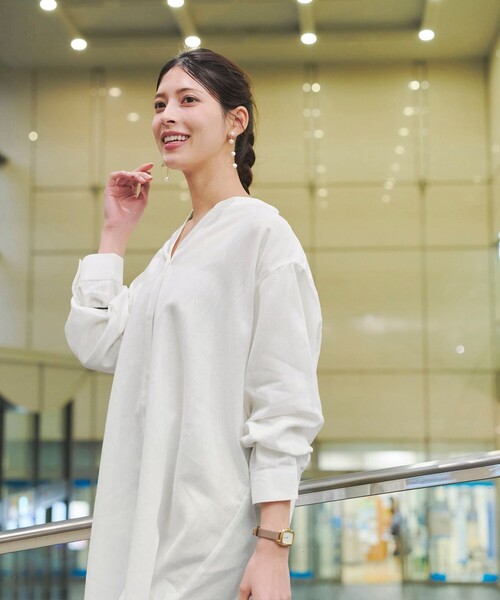 リネンミックススキッパーシャツワンピース（ワンピース）｜Tiaclasse  