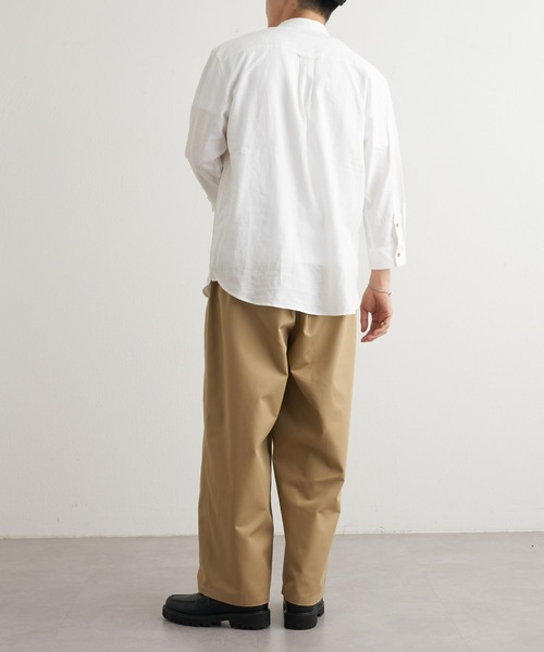 CIAOPANIC TYPY（チャオパニックティピー）の「ウォッシャブルリネンバンドカラーシャツ（シャツ/ブラウス・メンズ・ホワイト/チャコールグレー/ネイビー/サックスブルー/オレンジ/ベージュ系その他・SMALL/MEDIUM/LARGE）」の12枚目の写真