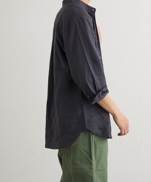 CIAOPANIC TYPY（チャオパニックティピー）の「ウォッシャブルリネンバンドカラーシャツ（シャツ/ブラウス・メンズ・ホワイト/チャコールグレー/ネイビー/サックスブルー/オレンジ/ベージュ系その他・SMALL/MEDIUM/LARGE）」の17枚目の写真