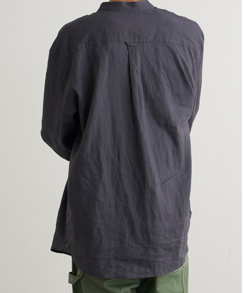 CIAOPANIC TYPY（チャオパニックティピー）の「ウォッシャブルリネンバンドカラーシャツ（シャツ/ブラウス・メンズ・ホワイト/チャコールグレー/ネイビー/サックスブルー/オレンジ/ベージュ系その他・SMALL/MEDIUM/LARGE）」の18枚目の写真