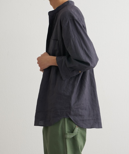 CIAOPANIC TYPY（チャオパニックティピー）の「ウォッシャブルリネンバンドカラーシャツ（シャツ/ブラウス・メンズ・ホワイト/チャコールグレー/ネイビー/サックスブルー/オレンジ/ベージュ系その他・SMALL/MEDIUM/LARGE）」の19枚目の写真