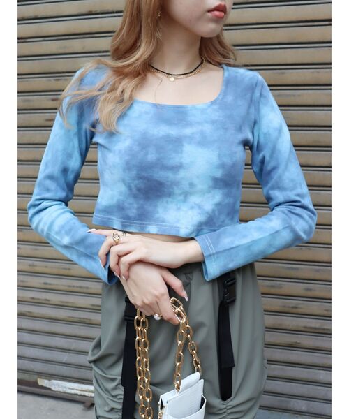 EVRIS(エヴリス)の「タイダイクロップドTシャツ(Tシャツ/カットソー・レディース・ブラック/ブルー・FREE)」の20枚目の写真