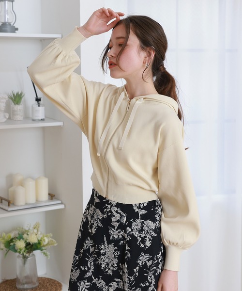 美品 アナイ カシミヤ混ニットパーカー アイボリー サイズ36*FD283 セール】 【洗える】シャギーニット パーカー （パーカー）｜ANY SIS