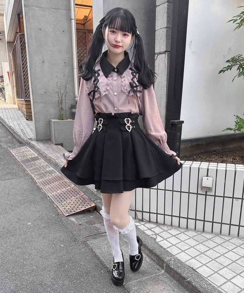 ROJITA(ロジータ)の「配色レースアップBIG衿ブラウス(シャツ/ブラウス・レディース・ブラック/ピンク/ホワイト・FREE)」の17枚目の写真