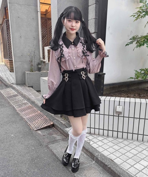 ROJITA(ロジータ)の「配色レースアップBIG衿ブラウス(シャツ/ブラウス・レディース・ブラック/ピンク/ホワイト・FREE)」の18枚目の写真
