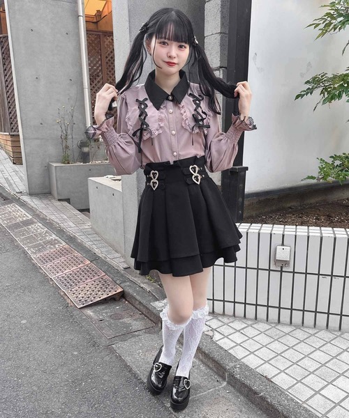 ROJITA(ロジータ)の「配色レースアップBIG衿ブラウス(シャツ/ブラウス・レディース・ブラック/ピンク/ホワイト・FREE)」の19枚目の写真