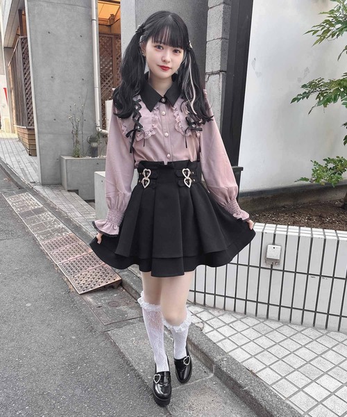 ROJITA(ロジータ)の「配色レースアップBIG衿ブラウス(シャツ/ブラウス・レディース・ブラック/ピンク/ホワイト・FREE)」の20枚目の写真