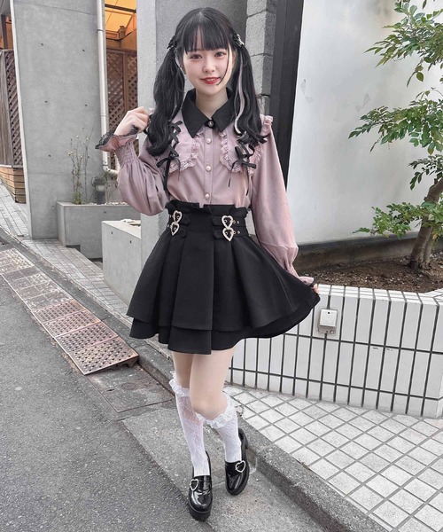 ROJITA(ロジータ)の「配色レースアップBIG衿ブラウス(シャツ/ブラウス・レディース・ブラック/ピンク/ホワイト・FREE)」の21枚目の写真
