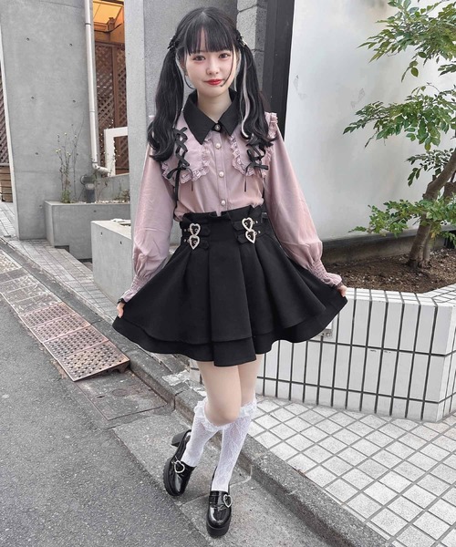 ROJITA(ロジータ)の「配色レースアップBIG衿ブラウス(シャツ/ブラウス・レディース・ブラック/ピンク/ホワイト・FREE)」の22枚目の写真