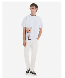 即配★MAISON KITSUNE TEE SHIRT MK x ROP VAN MIERLO FOX EASY Maison Kitsuné White Rop Van Mierlo Edition Fox T-Shirt