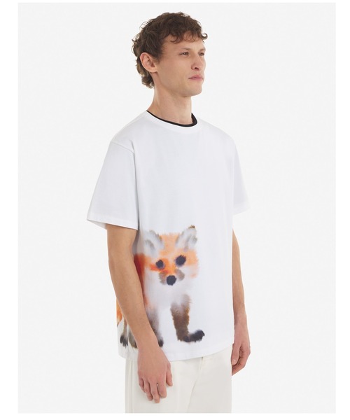 即配★MAISON KITSUNE TEE SHIRT MK x ROP VAN MIERLO FOX EASY Maison Kitsuné White Rop Van Mierlo Edition Fox T-Shirt
